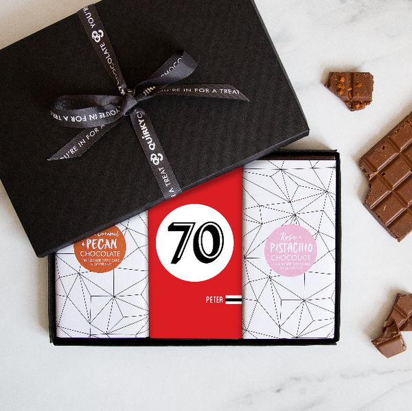Retro 70th Birthday Number Chocolate Gift Set
