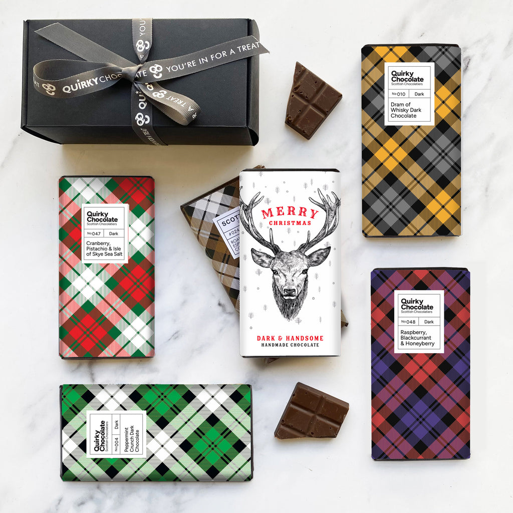 Vegan Christmas Chocolate Collection - 6 Bar Gift Box