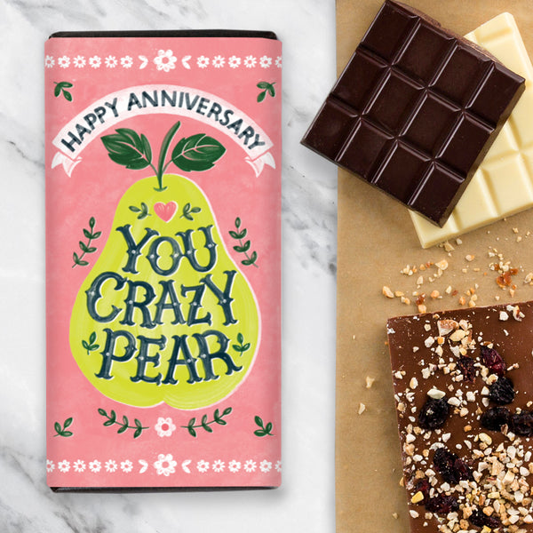 Happy Anniversary You Crazy Pear Chocolate Gift