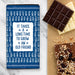 Chocolate Bar with Blue Wrapper Design and Illustrated Trees with the wording 'It Takes A Long Time To Grow An Old Friend'