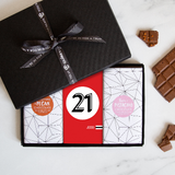 Retro 21st Birthday Number Chocolate Gift Set